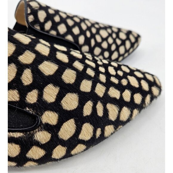 New Jenni Kayne Giraffe Spotted Calf Hair Mules Womens 35/5 Slip Ons Pointed Toe - Picture 7 of 7